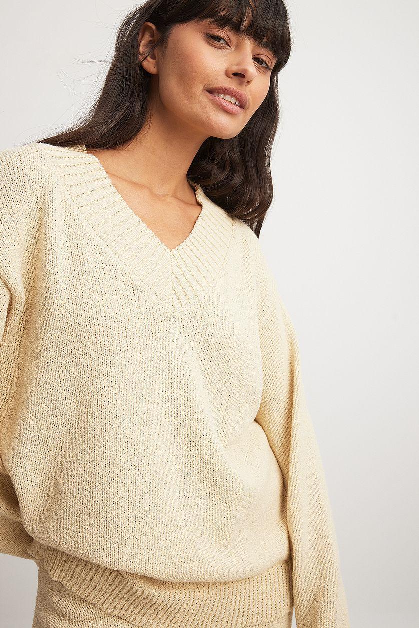 Knitted V-Neck Sweater Product Image