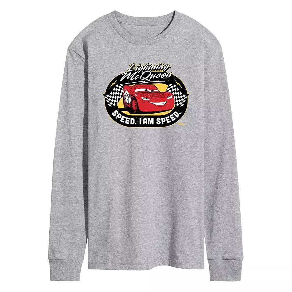 Disney / Pixar's Cars Lightning McQueen Men's Race Track Long Sleeve Graphic Tee,  Product Image