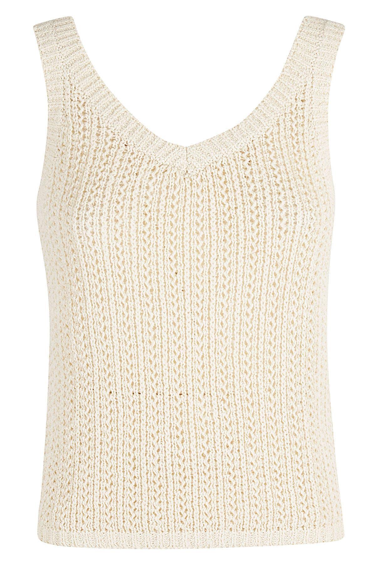 MAX MARA Arrigo Knit Cotton-blend Tank Top In Ivory Product Image