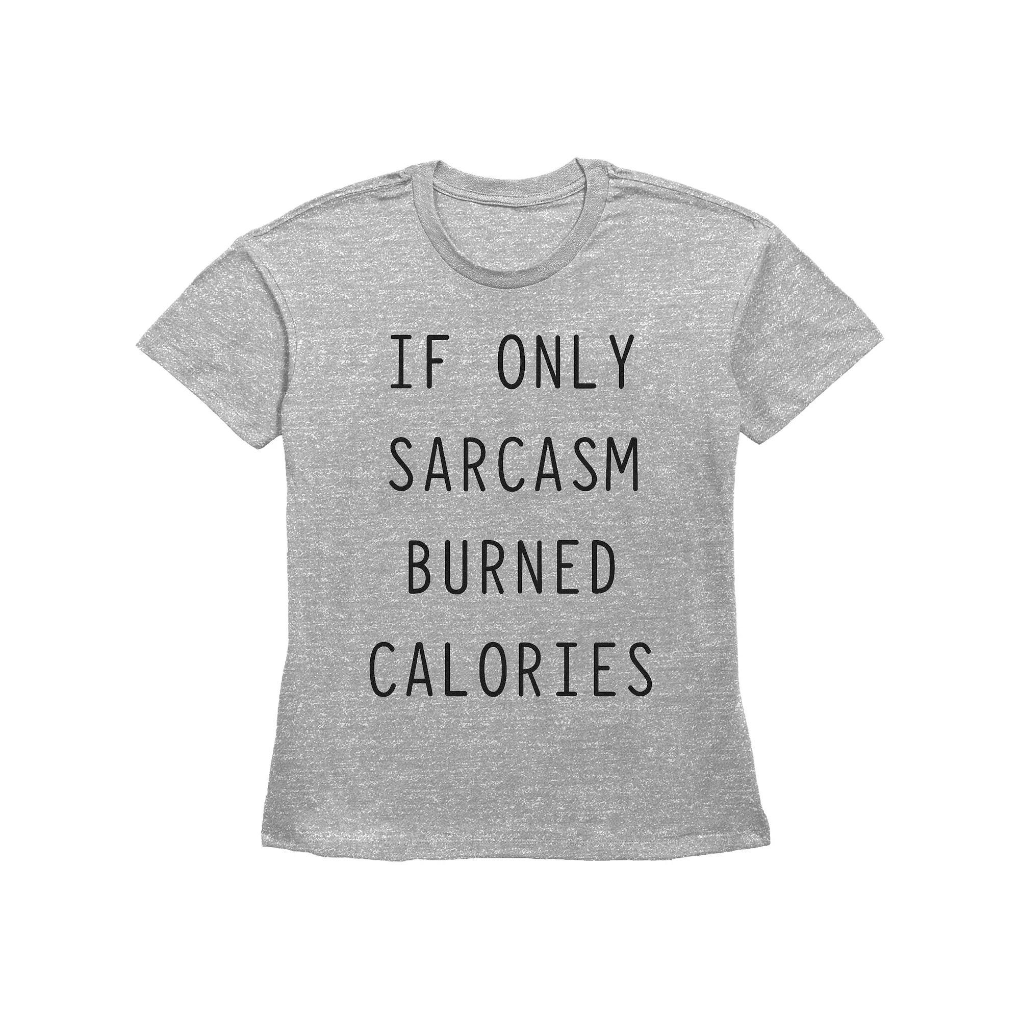 Women's Fifth Sun "If Only Sarcasm Burned Calories" Short Sleeve Graphic Tee, Girl's, Size: XS, Grey Gray Product Image