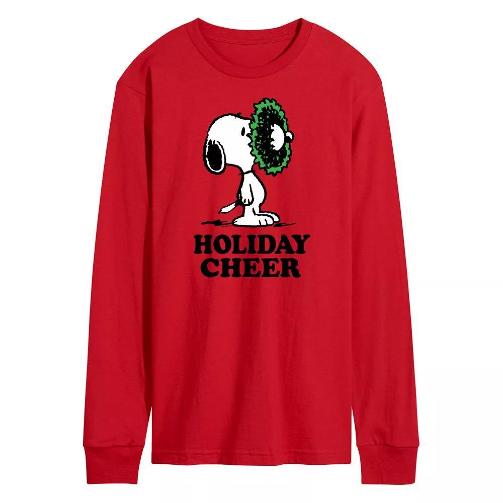 Men's Peanuts Holiday Cheer Long Sleeve Tee, Size: Medium, Red Product Image