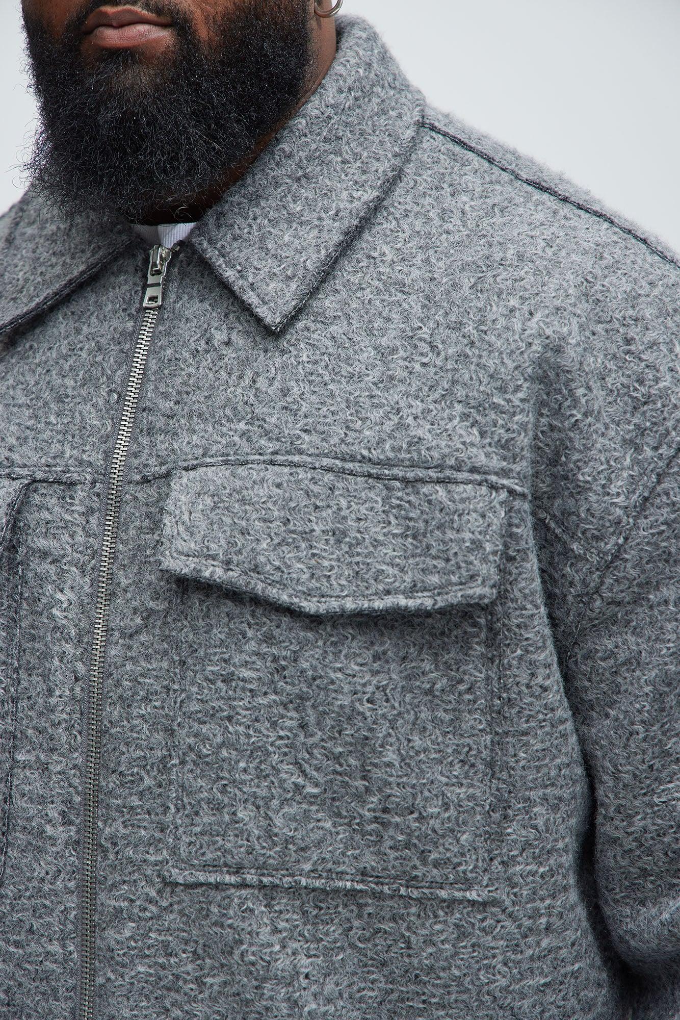 Tip- Top Wool Like Jacket - Grey Product Image