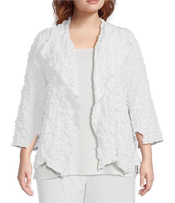 IC Collection Plus Size Wing Collar Asymmetric Hem Jacket Product Image