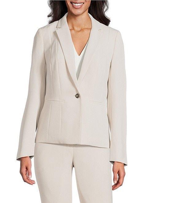 Kasper Crepe Panel Seamed One-Button Jacket Product Image