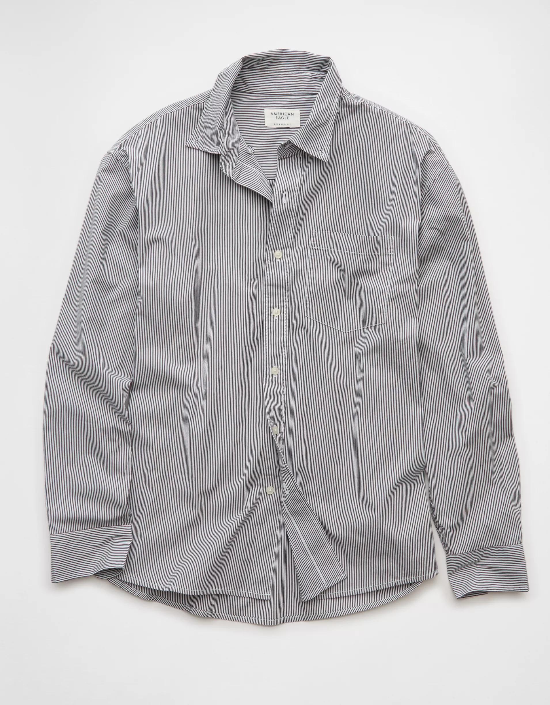 AE Everyday Relaxed Poplin Button-Up Shirt Product Image