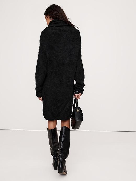 Oversized Fuzzy Alpaca-Blend Sweater Dress Product Image