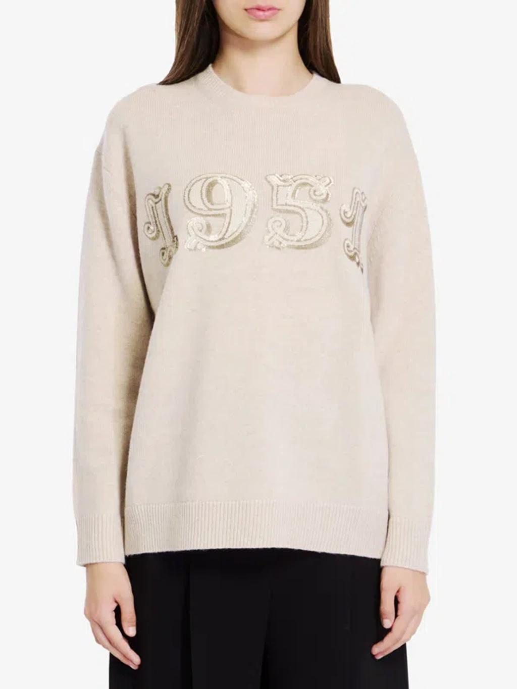 MAX MARA Fido 1951 Embroidered Sweater In Neutrals Product Image