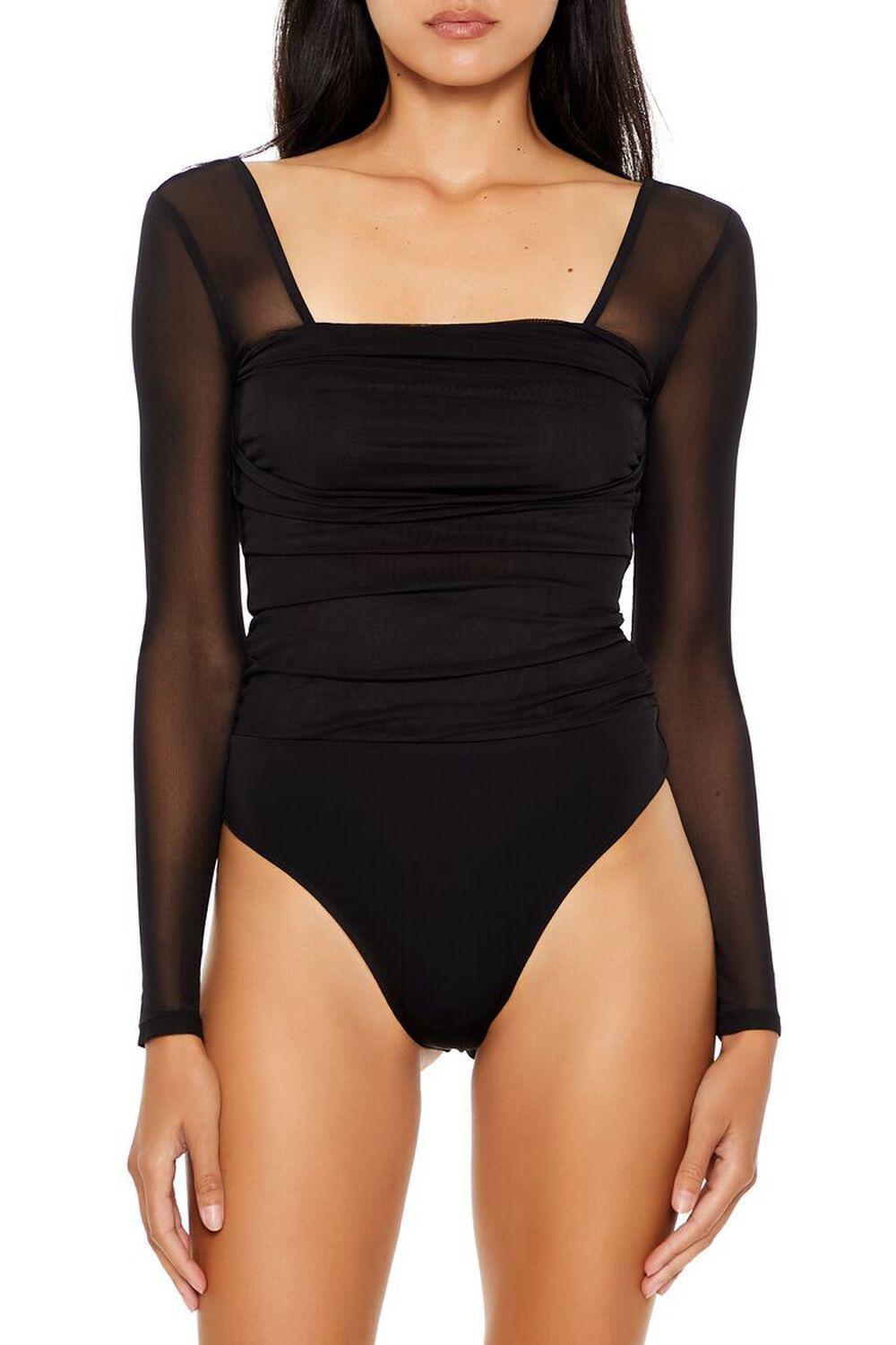 Ruched Mesh Thong Bodysuit | Forever 21 Product Image