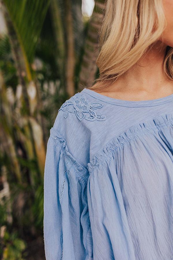 Serenity Song Babydoll Top In Sky Blue Product Image