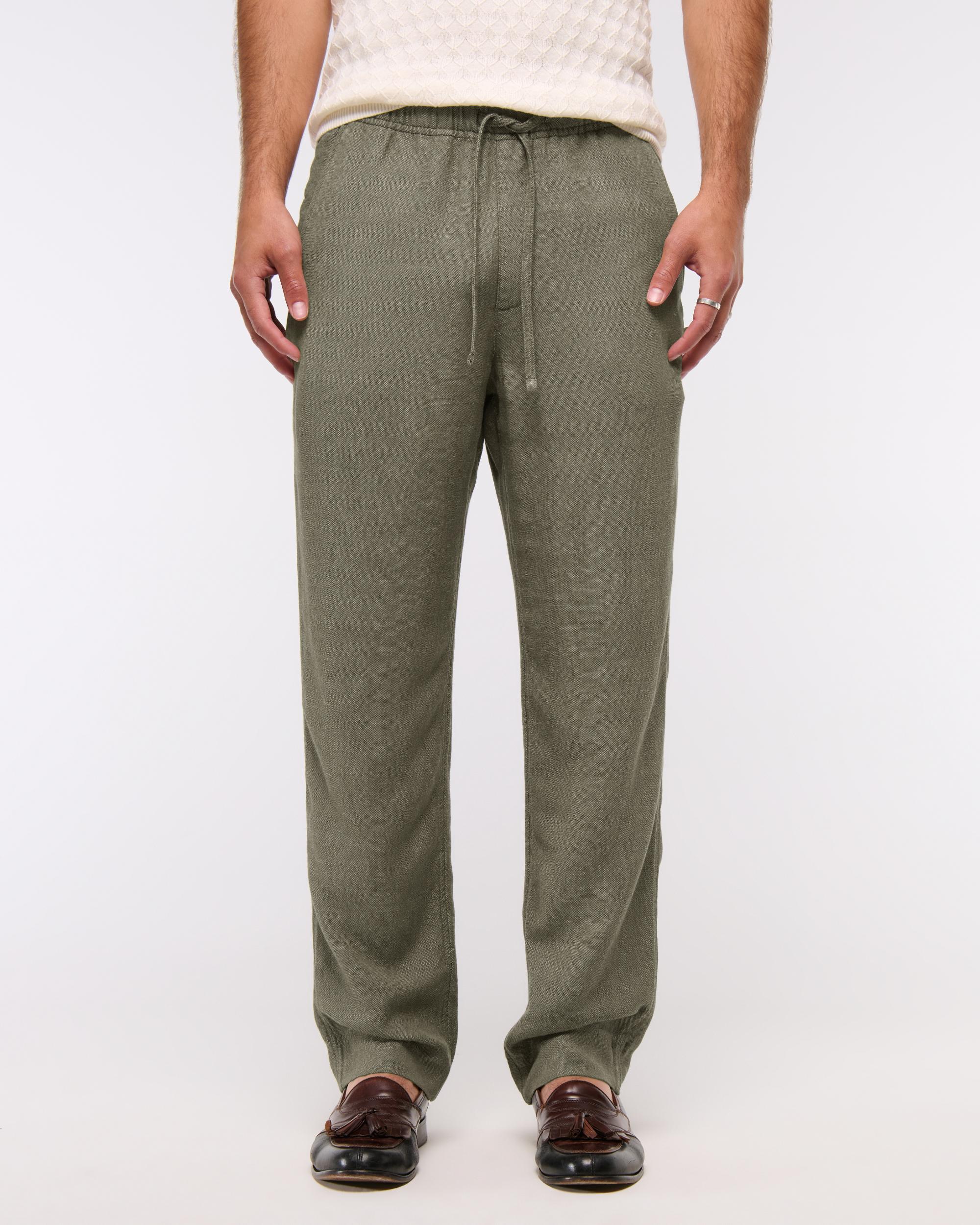 Loose Tailored Linen-Blend Pull-On Pant Product Image