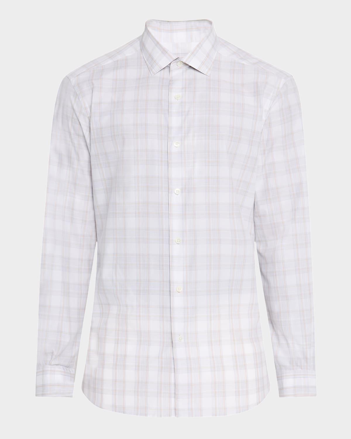 Men's Cotton Plaid Sport Shirt Product Image