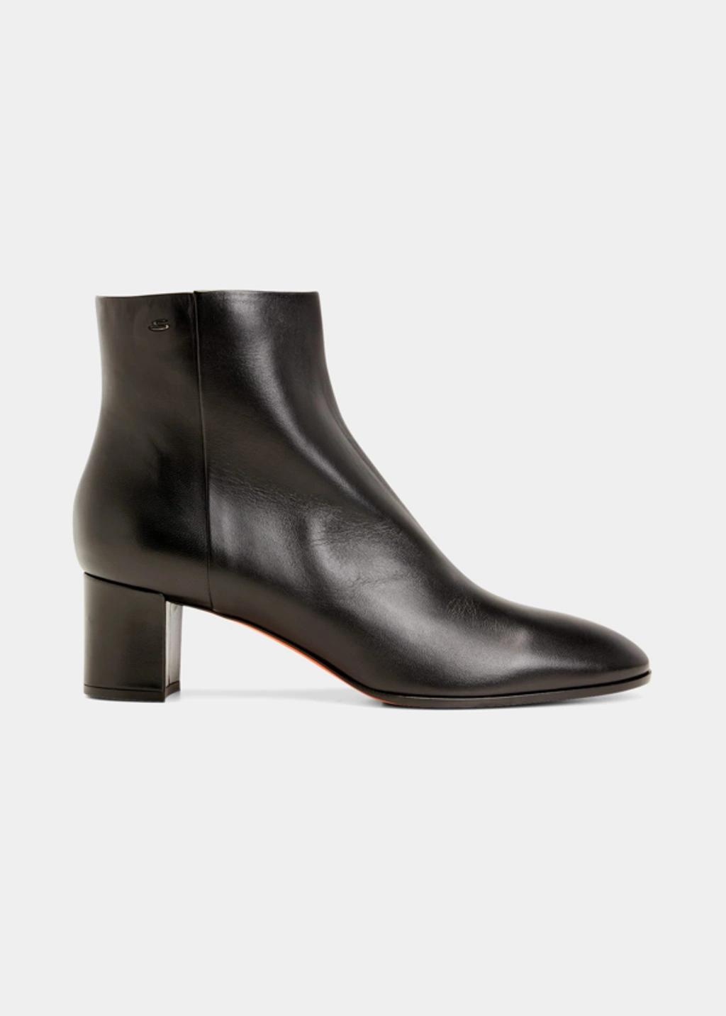 SANTONI Halfrida Napa Zip Ankle Booties In Black Product Image