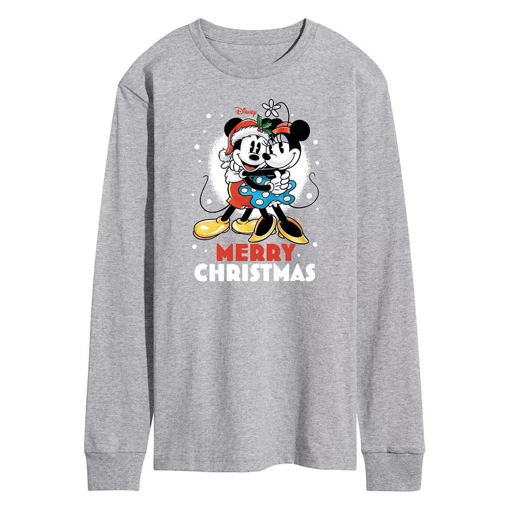 Disney's Mickey & Minnie Mouse Men's Merry Christmas Long Sleeve Graphic Tee,  Product Image