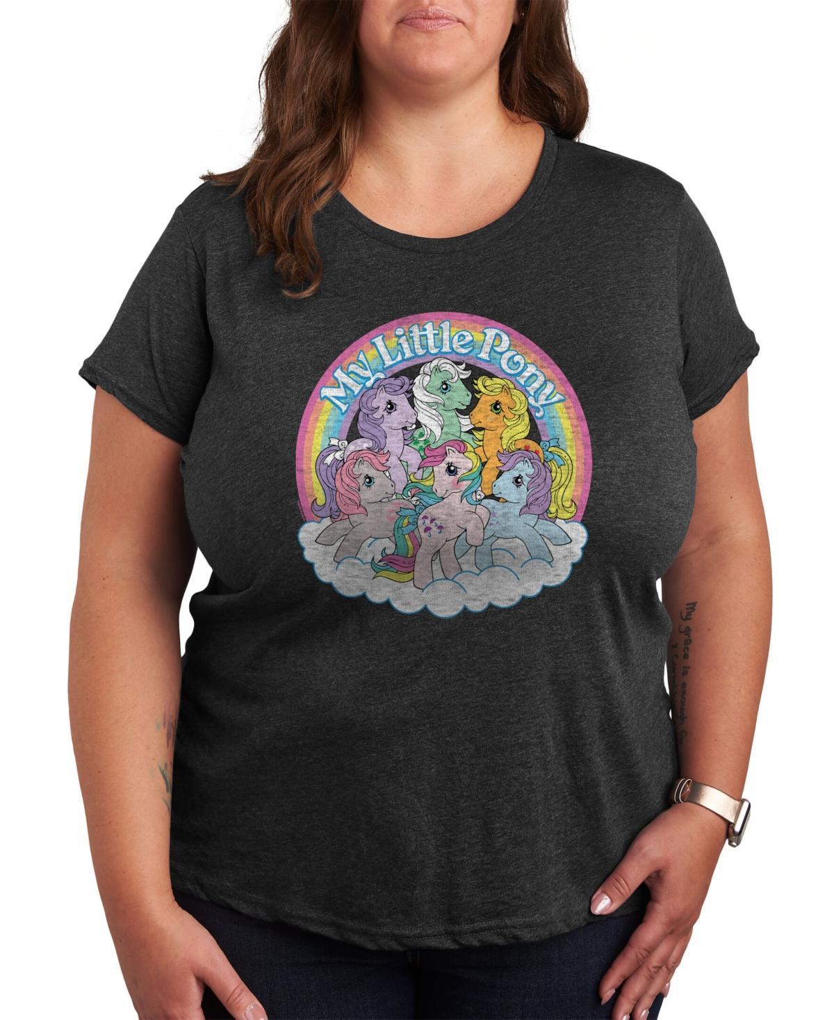 Plus My Little Pony Retro Group Graphic Tee, Women's, Size: 3XL, Grey Blue Product Image