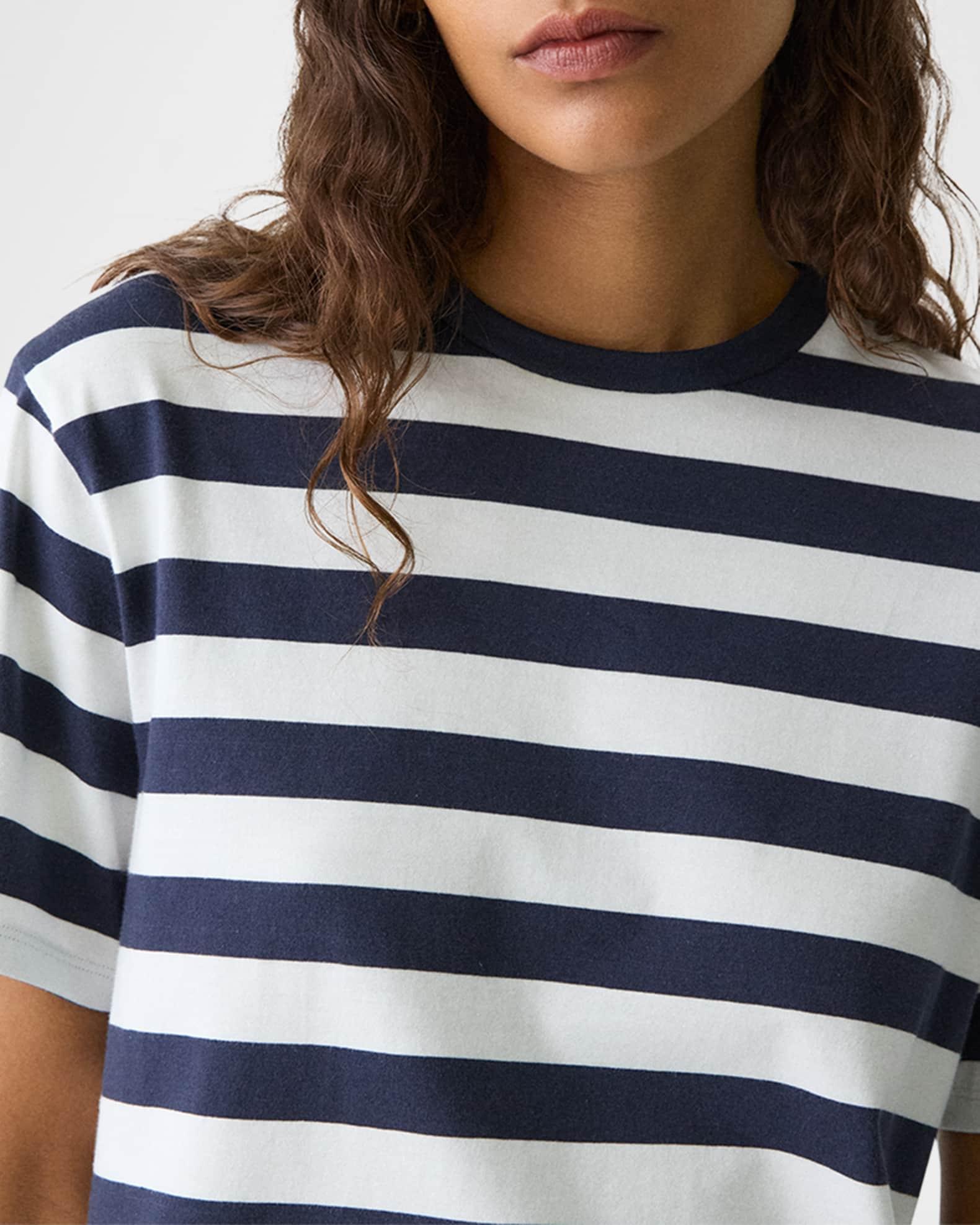 Stripe Boxy Crewneck Tee Product Image