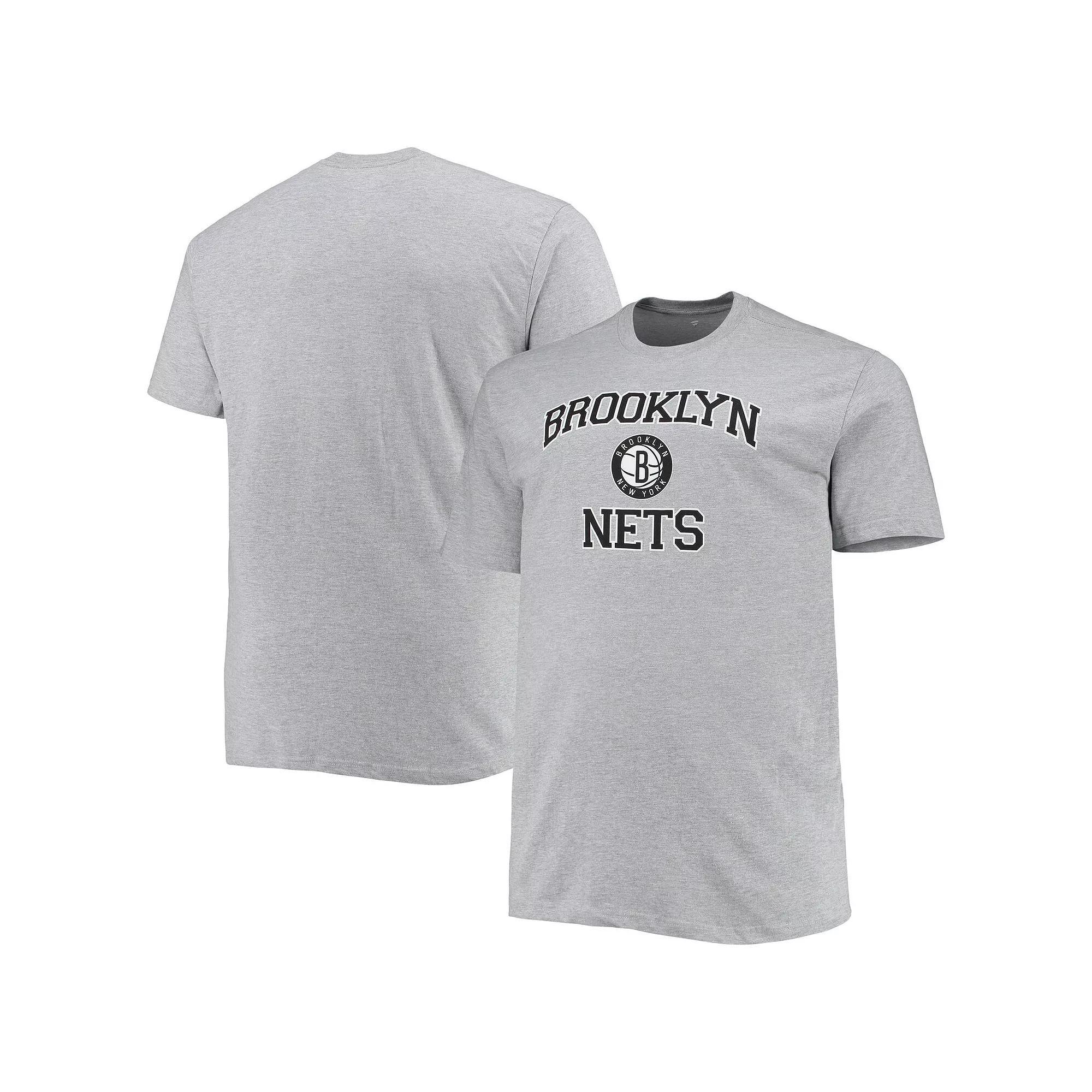 Men's Heathered Gray Brooklyn Nets Big & Tall Heart & Soul T-Shirt, Size: 2XB, Grey Product Image
