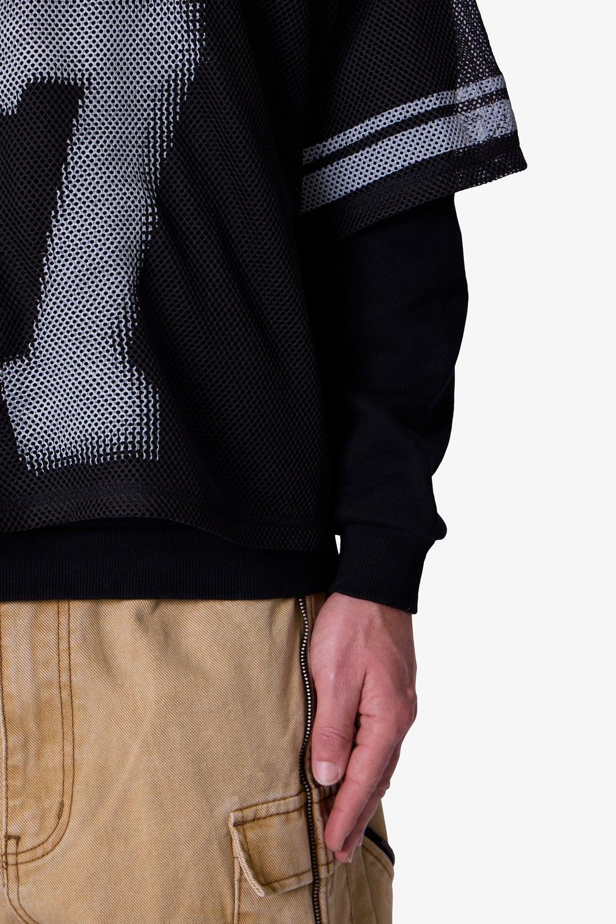 Layered Jersey Hoodie - Black Product Image