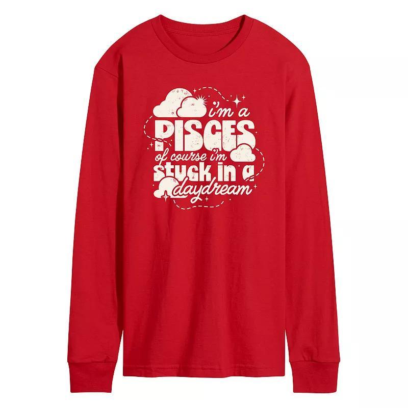 Men's I'm A Pisces Daydream Long Sleeve Graphic Tee, Size: XL, Blue Product Image