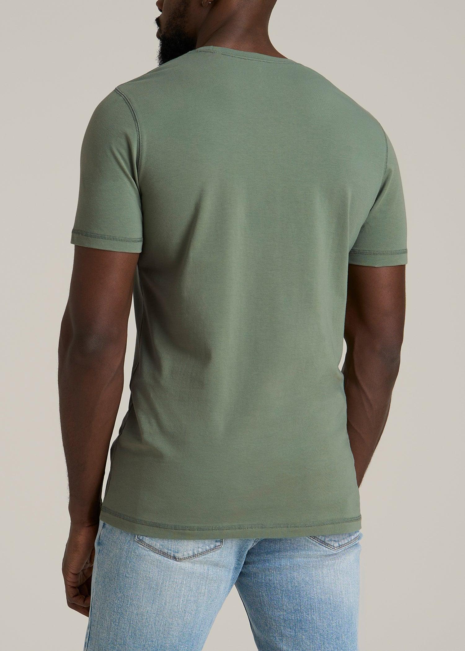 The Essential SLIM-FIT Crewneck Tee for Tall Men in Dark Seagrass Product Image