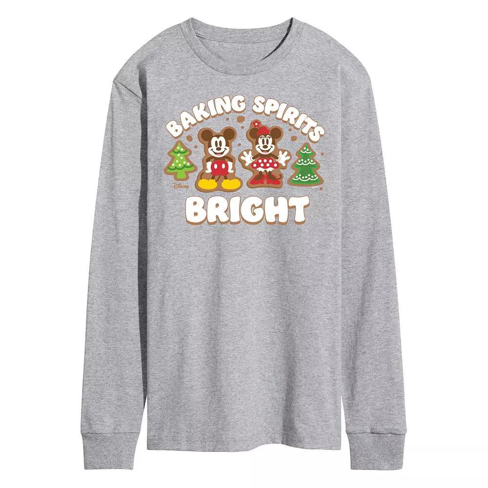 Disney's Mickey & Minnie Mouse Men's Baking Spirits Bright Long Sleeve Graphic Tee,  Product Image