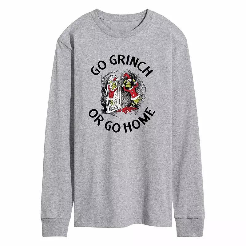 Men's Dr. Seuss The Grinch "Go Grinch Or Go Home" Tee, Size: XL, Gray Product Image