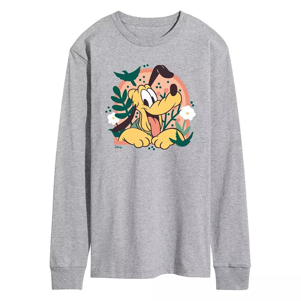 Disney's Mickey Mouse & Friends Pluto Men's Plants Long Sleeve Graphic Tee,  Product Image
