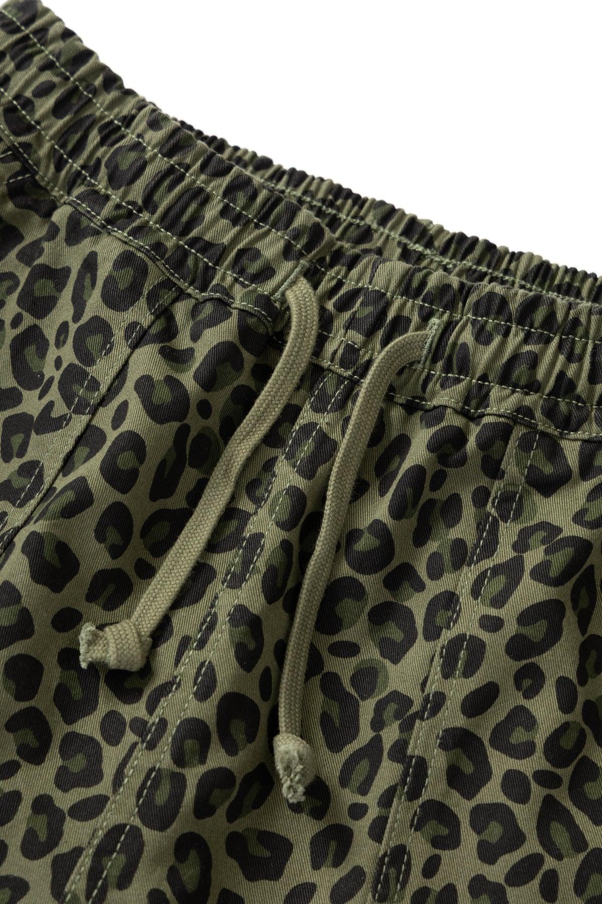 Patterned Chef Shorts - Green Leopard Product Image
