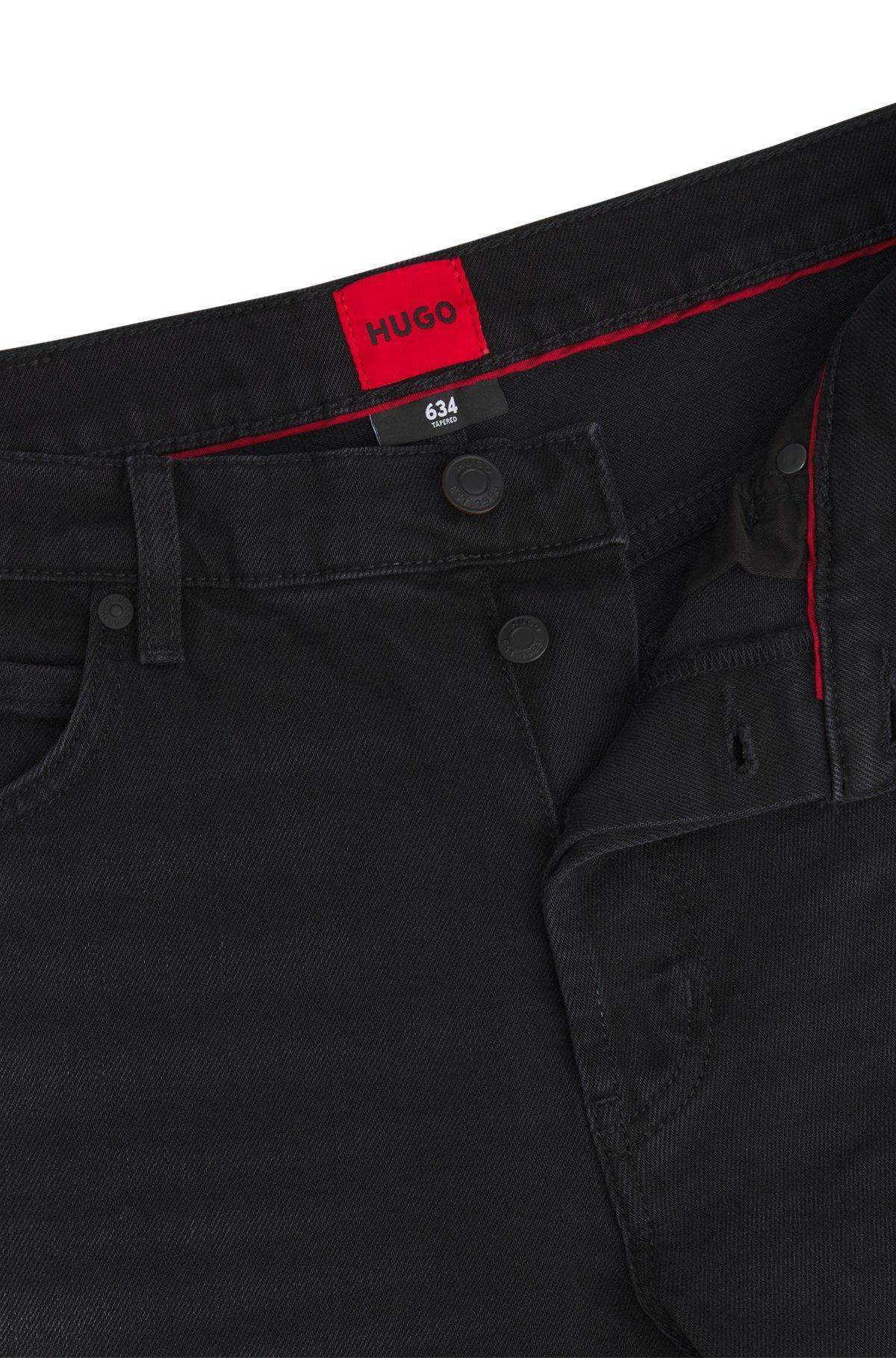 Tapered-fit jeans in black-black stretch denim Product Image