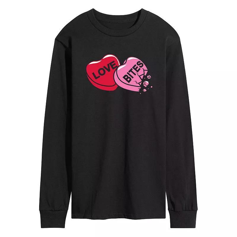 Men's Love Bites Candy Long Sleeve Tee, Size: XXL, Black Product Image