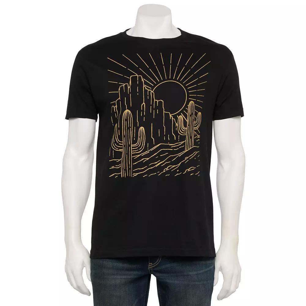 Men's Sunny Desert Graphic Tee, Size: Small, Black Product Image