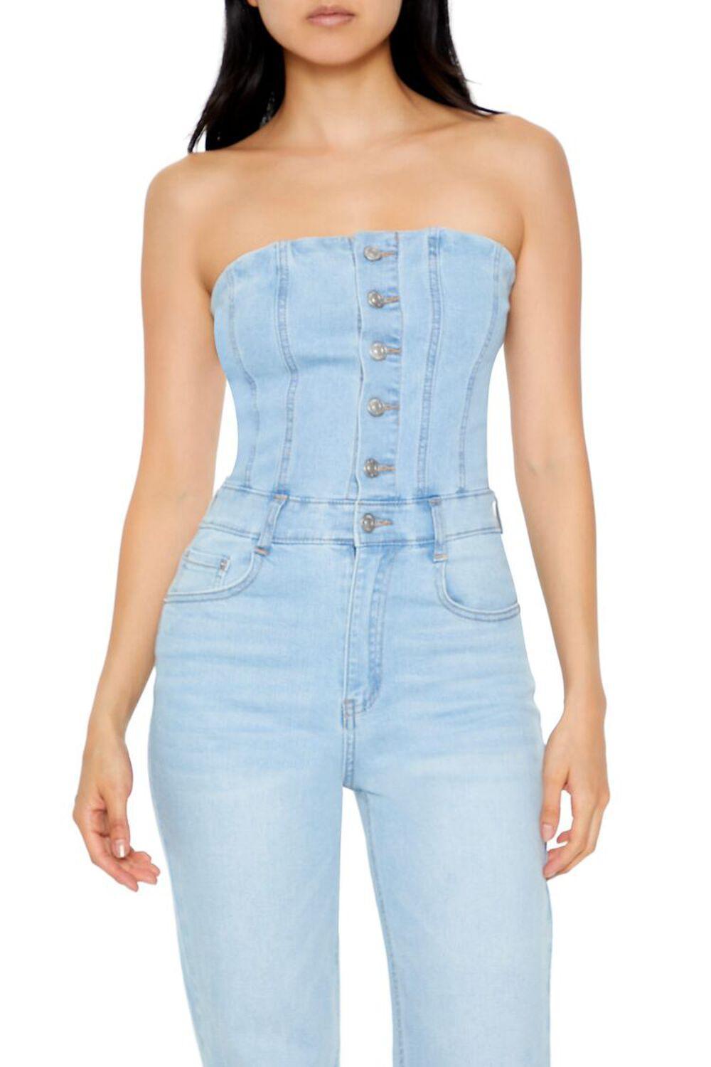 Strapless Denim Jumpsuit | Forever 21 Product Image