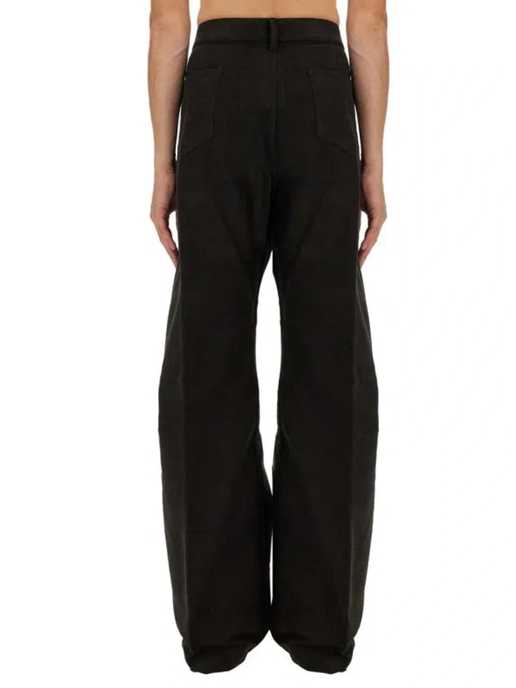 RICK OWENS Black Geth Silk Wool Jeans In 09 Black Product Image