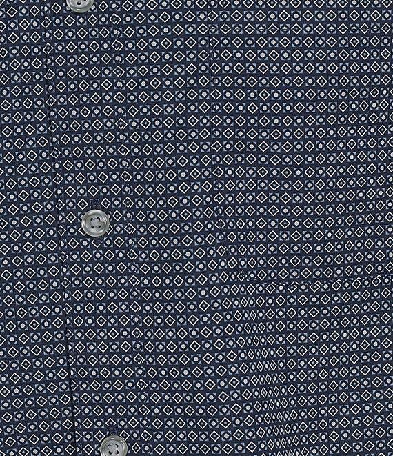 Gold Label Roundtree & Yorke Non-Iron Long Sleeve Geometric Print Poplin Sport Shirt Product Image