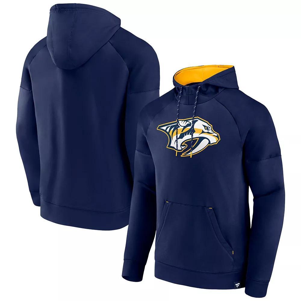 Men's Fanatics  Navy Nashville Predators Iconic Defender Raglan Pullover Hoodie, Size: XL, Pdt Blue Product Image