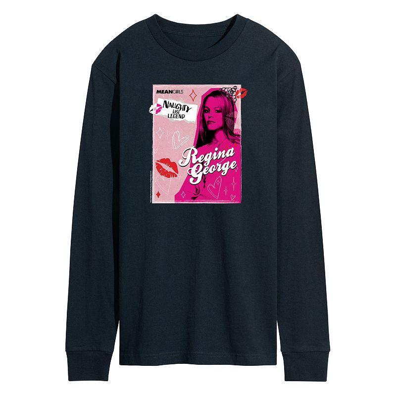 Men's Mean Girls Regina George Naughty List Long Sleeve Graphic Tee, Size: Large, Black Product Image