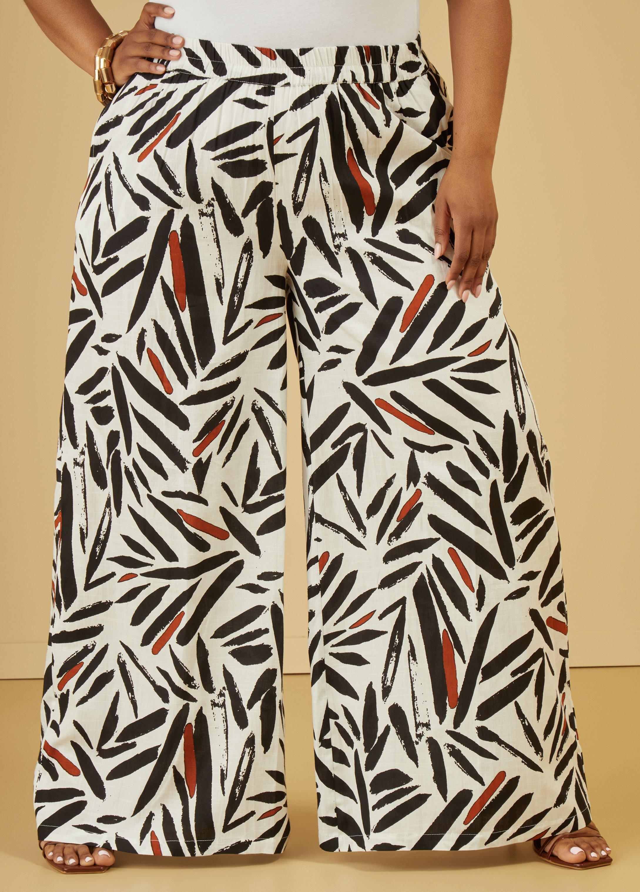 High Waist Printed Wide Leg Pants Product Image