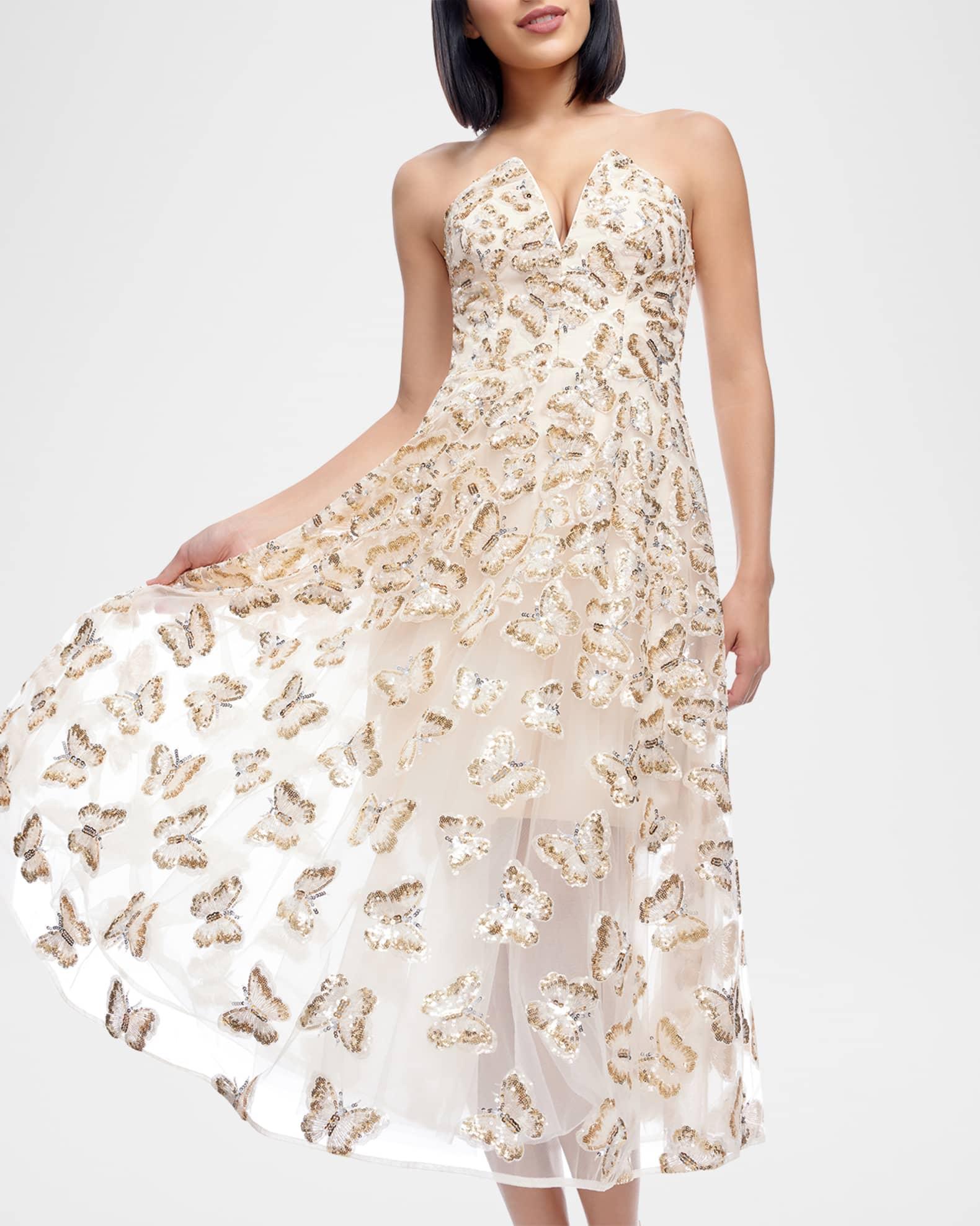 Christina Strapless Sequin Applique Midi Dress Product Image
