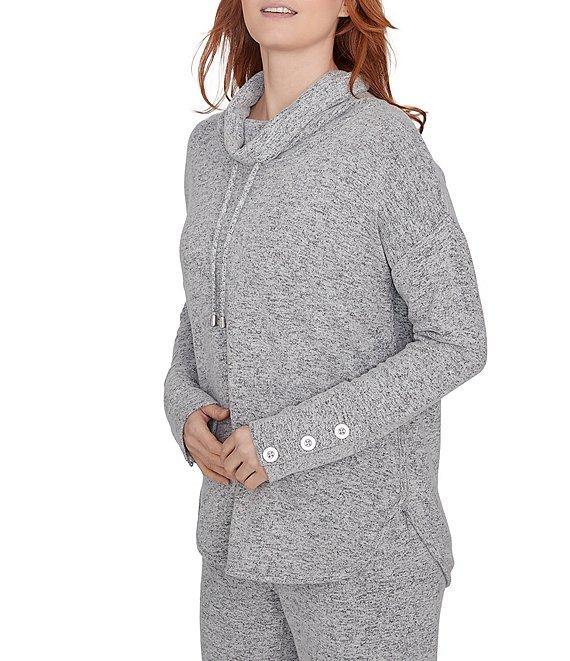 Ruby Rd. Knit Cowl Collar Long Sleeve Cozy Top Product Image