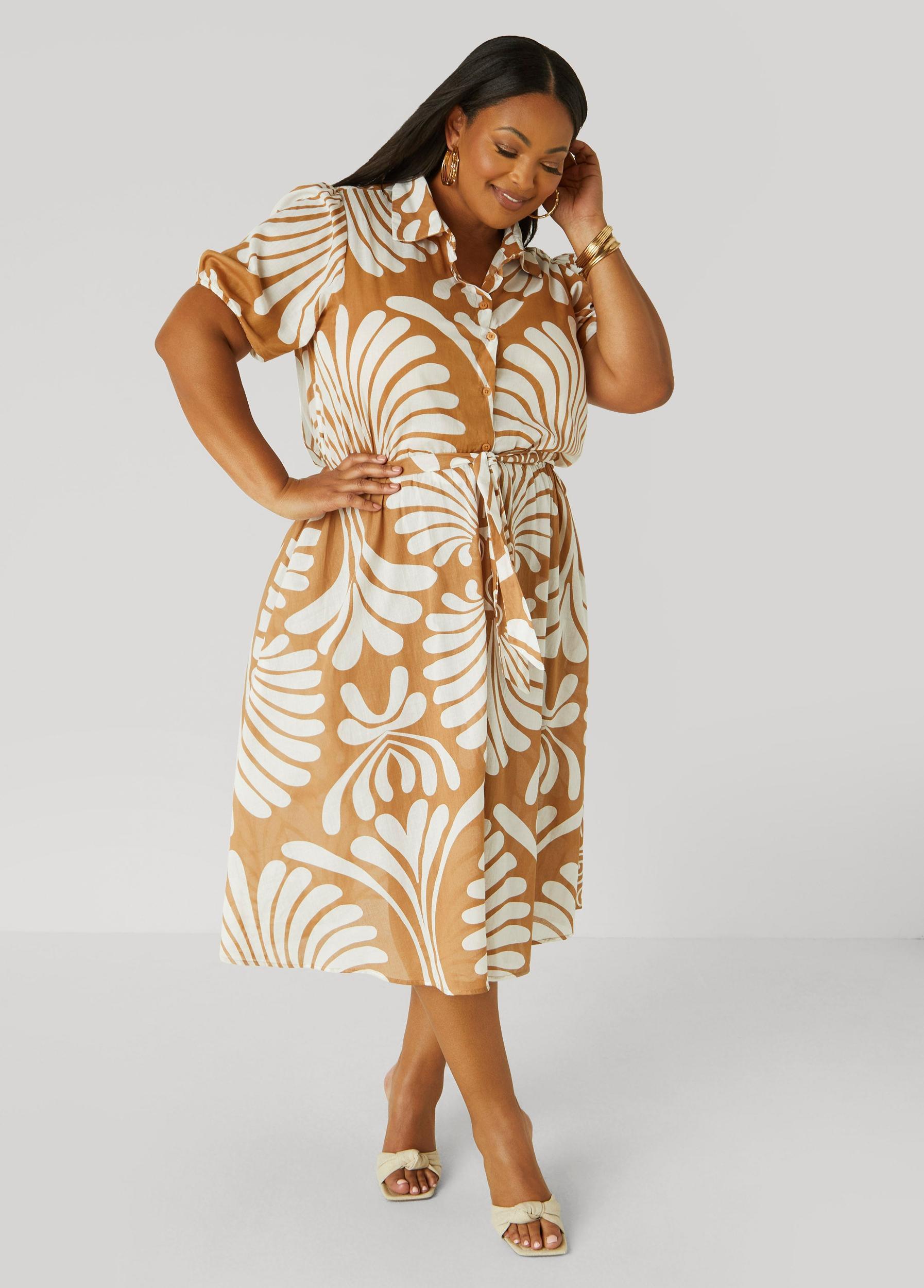 Swirl Print Midaxi Shirtdress Product Image