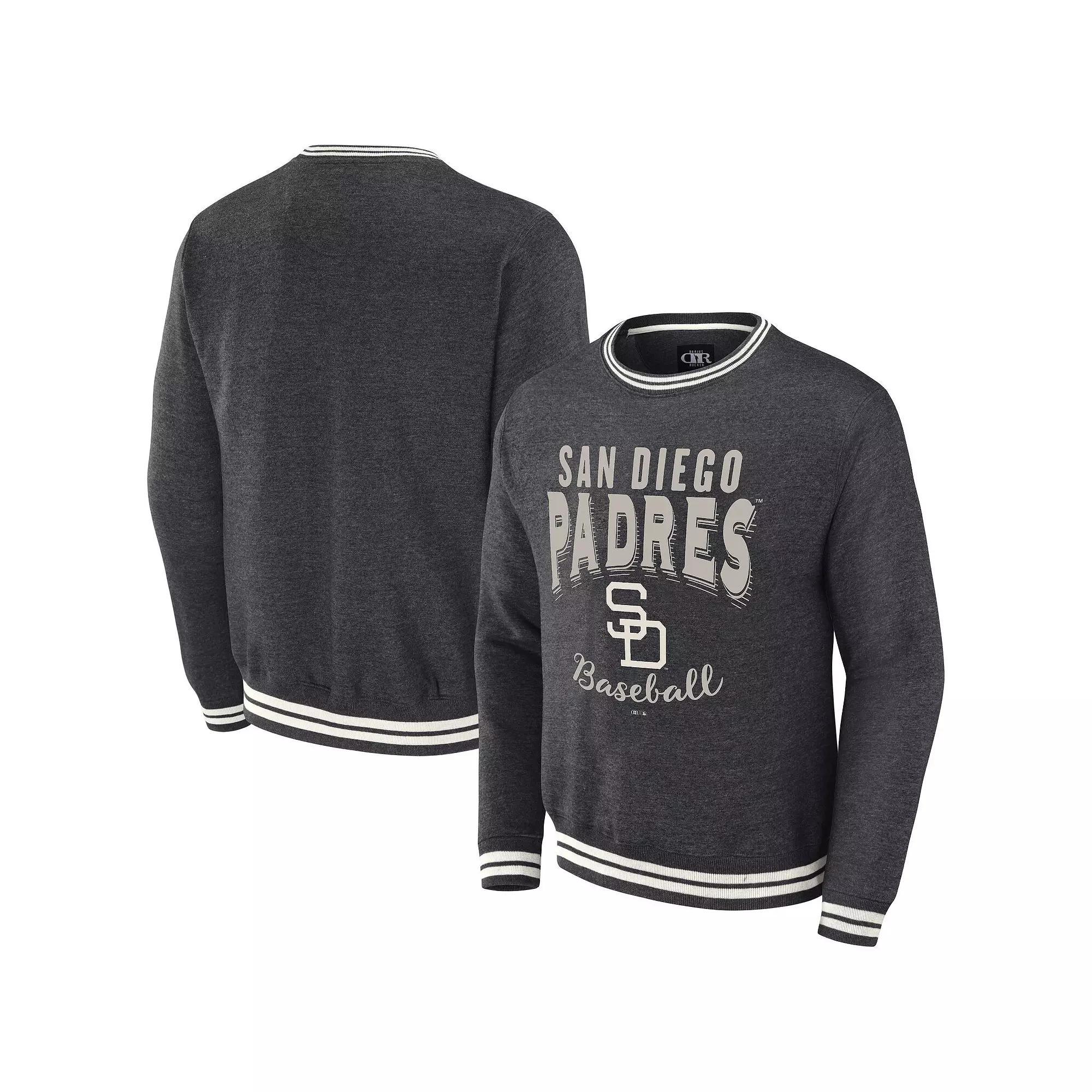 Men's Darius Rucker Collection by Fanatics Heather Charcoal San Diego Padres Vintage Pullover Sweatshirt,  Product Image