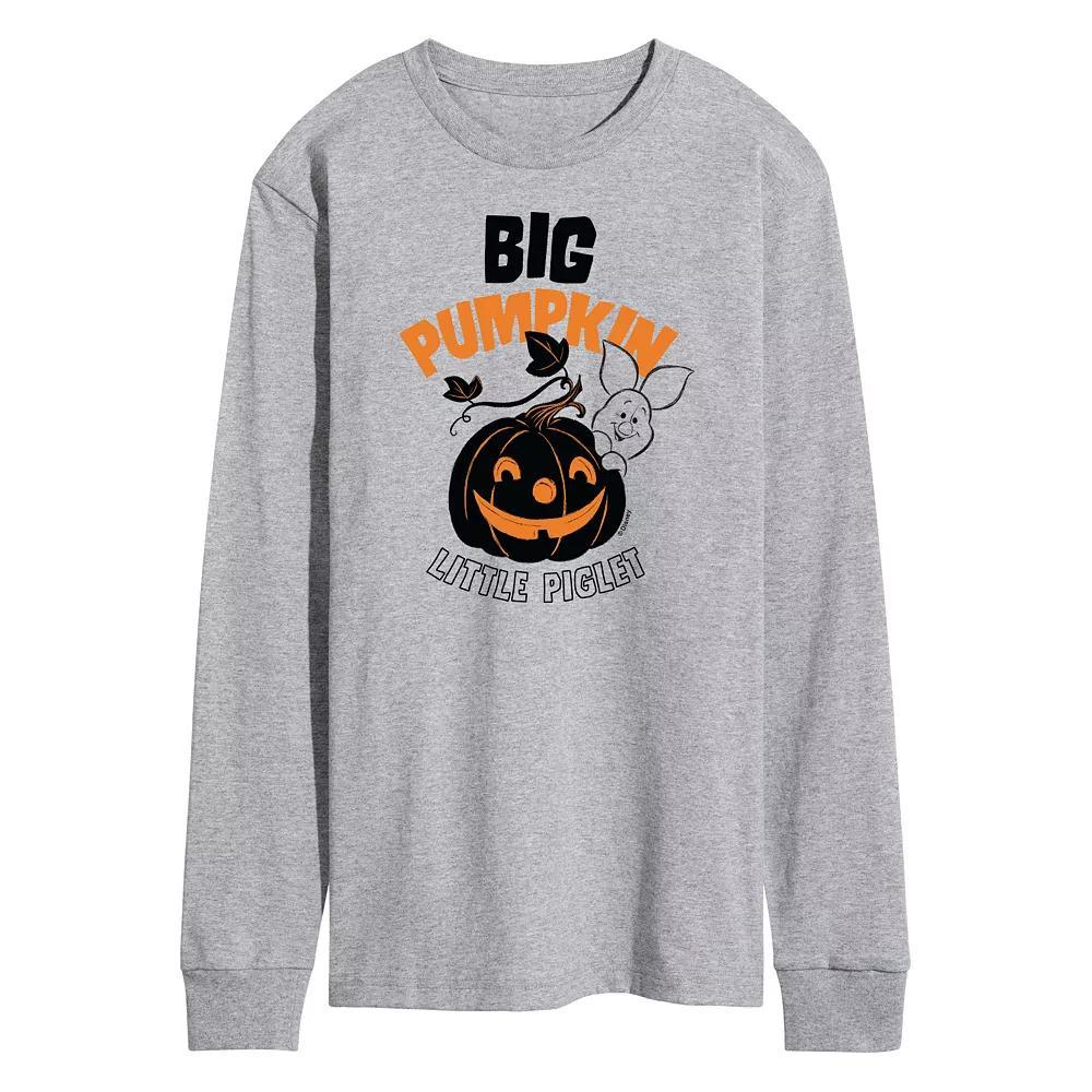 Disney's Winnie the Pooh Men's Big Pumpkin, Little Pig Long Sleeve Graphic Tee,  Product Image