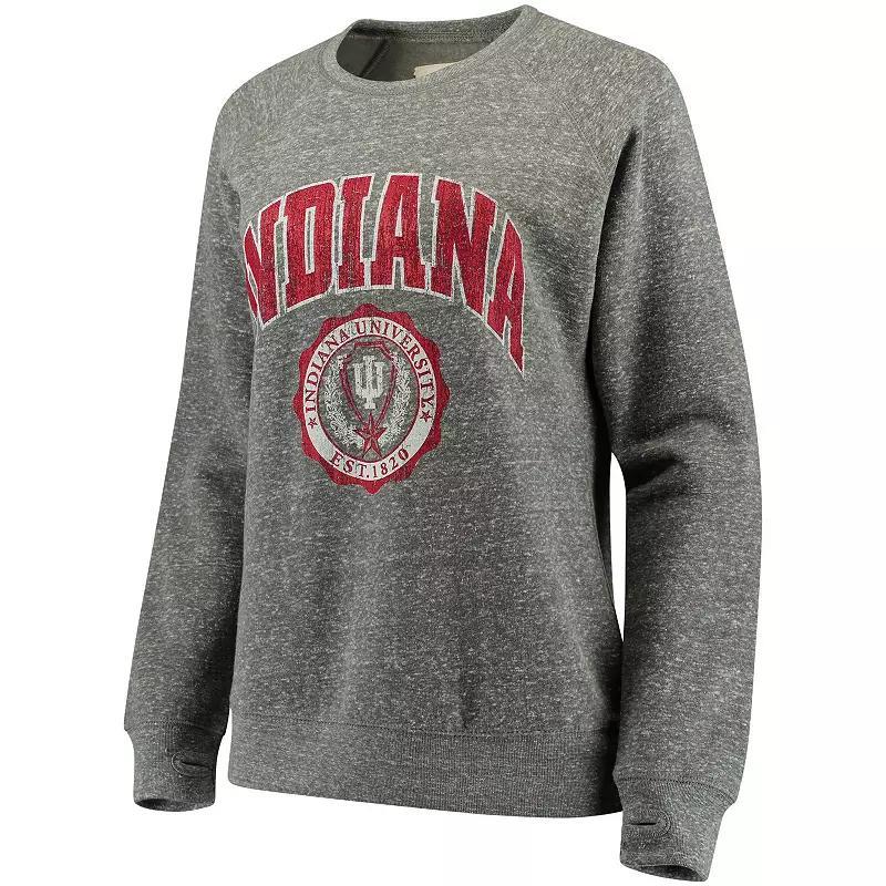 Womens Pressbox Heathered Gray Indiana Hoosiers Edith Vintage Knobi Pullover Sweatshirt Product Image