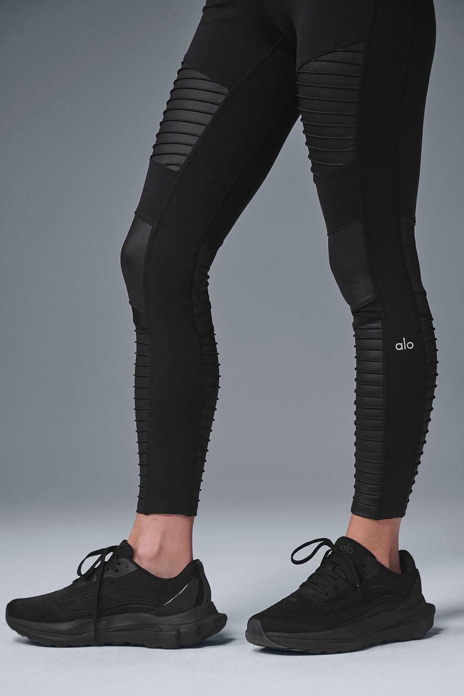7/8 High-Waist Moto Legging - Black Product Image