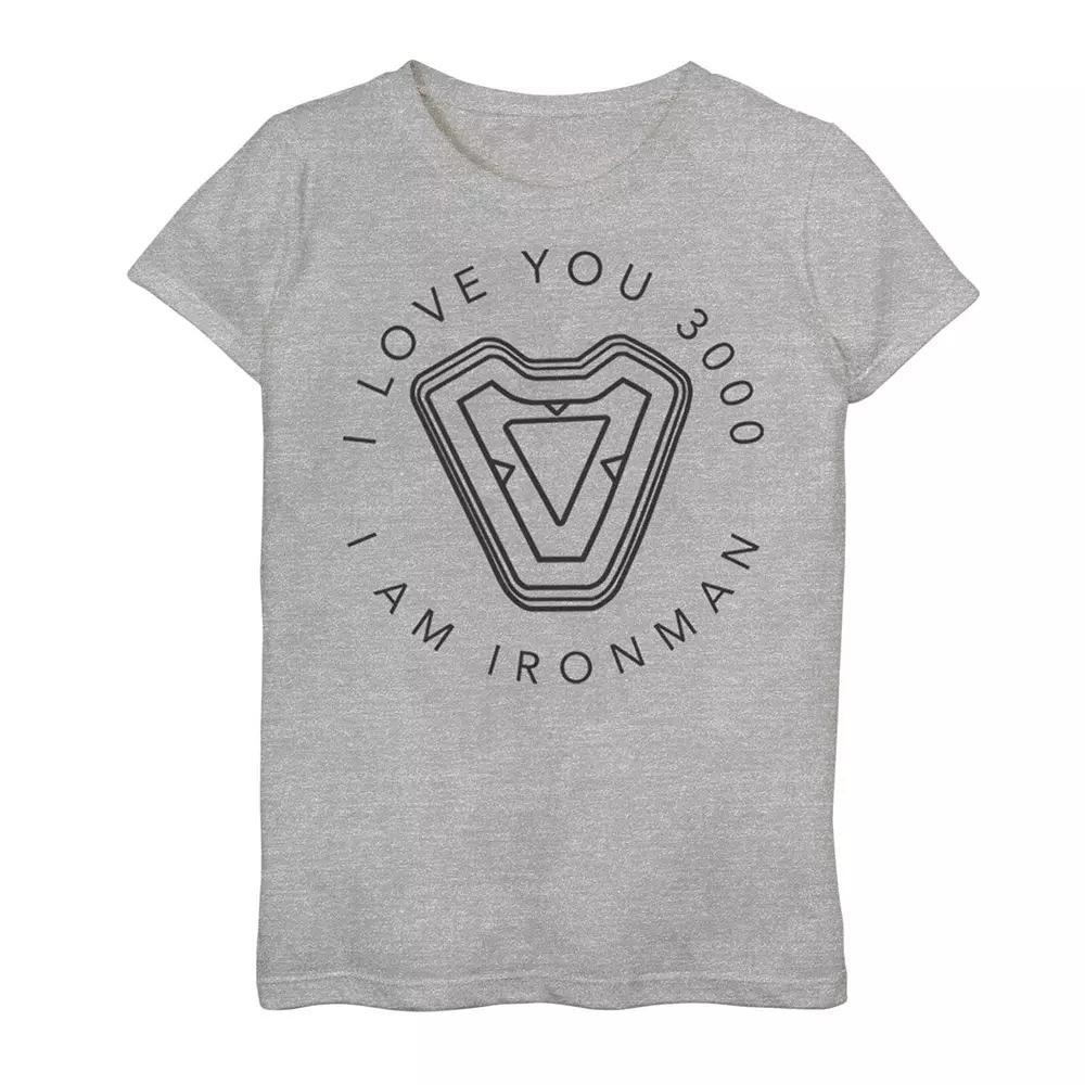 Girls 7-16 Marvel Avengers Endgame Iron Man "I Love You 3000" Quote Circle Tee, Girl's,  Product Image