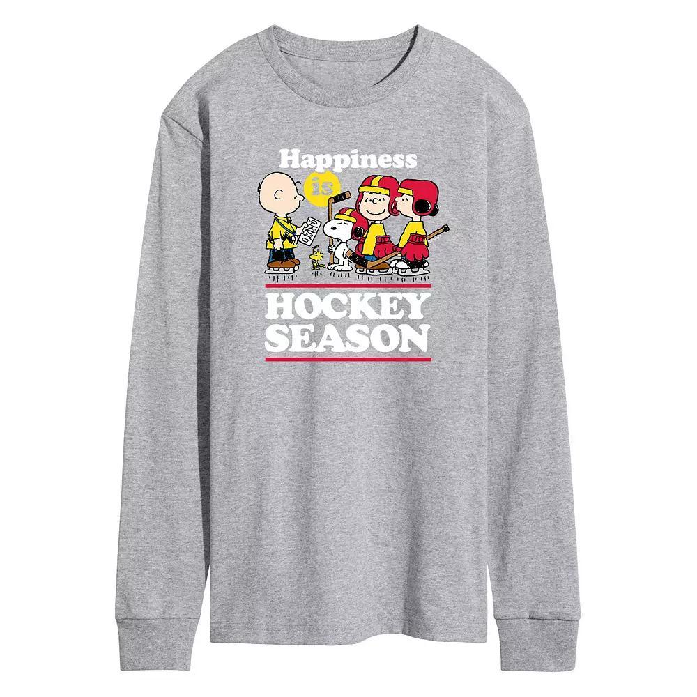 Men's Peanuts Hockey Tee, Size: XXL, Gray Product Image