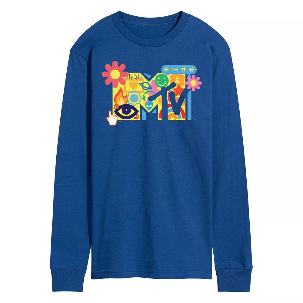 Men's MTV Y2K Logo Long Sleeve Graphic Tee,  Product Image