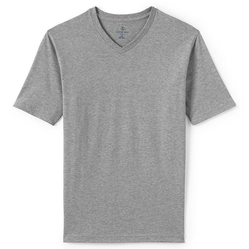 Men's Lands' End Super-T V-Neck Tee, Size: XL, Gray Grey Product Image