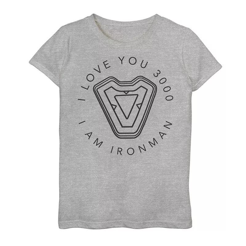 Girls 7-16 Marvel Avengers Endgame Iron Man "I Love You 3000" Quote Circle Tee, Girl's,  Product Image