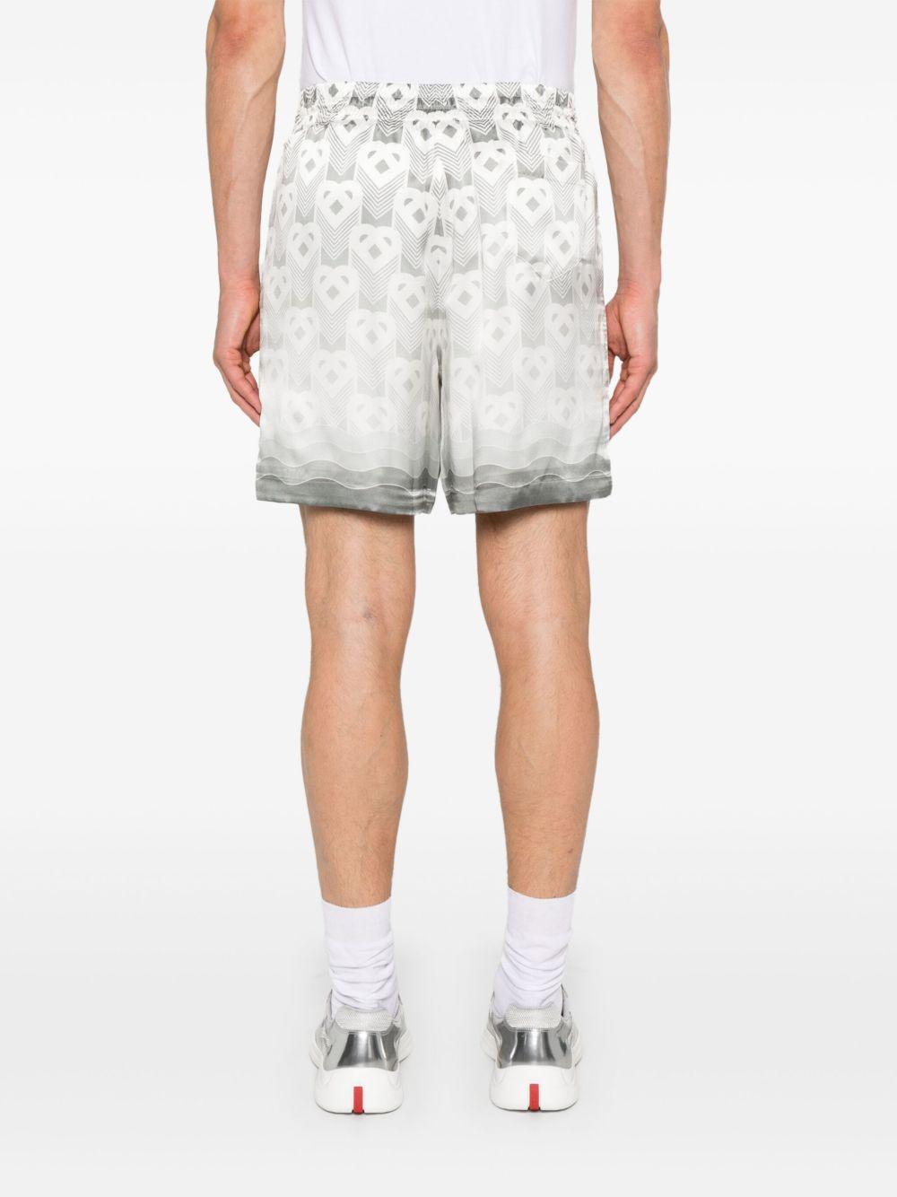heart-monogram silk shorts Product Image