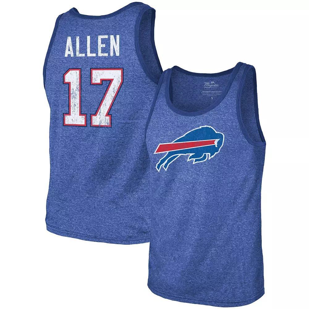 Men's Fanatics Branded Josh Allen Royal Buffalo Bills Name & Number Tri-Blend Tank Top, Size: 2XL, Blue Product Image